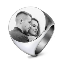 Load image into Gallery viewer, Pesonality Engrave Name Words Photo Round Ring Father&#39;s Gift Family Gift
