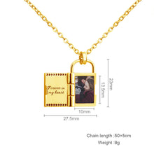 Load image into Gallery viewer, Custom Photo Frame Openabl Necklace Best Memories of Family BFF Couples
