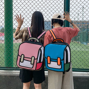 2D-Zeichenrucksack Niedliche Schultasche für Schüler