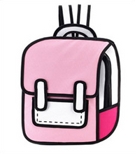 Laden Sie das Bild in den Galerie-Viewer, 2D-Zeichenrucksack Niedliche Schultasche für Schüler

