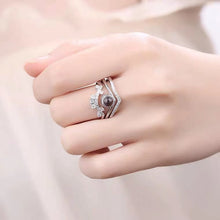 Load image into Gallery viewer, 100 Languages I Love You Projection Ring Crown 3 In 1 open
