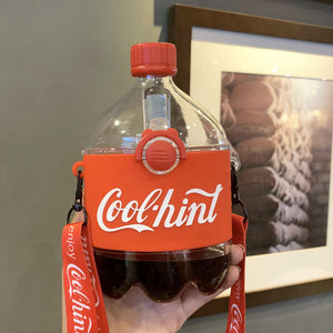 Tiktok Trends Strohbecher, Cola-Getränk, kreative tragbare Wasserflasche