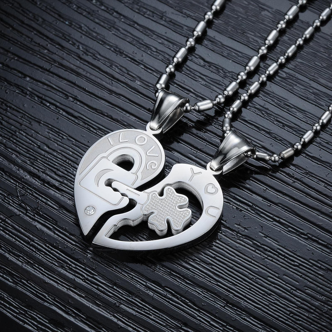 Herz- und Schlüsselpuzzle „Ich liebe dich“-Halskette für Paare und beste Freunde
