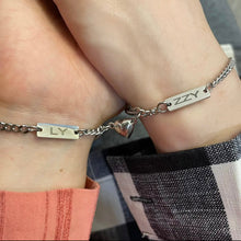 Load image into Gallery viewer, Custom Engraved Names Magnetic Bracelets for Couples BFFs
