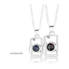 Load image into Gallery viewer, Camera BFF Couple Necklace 100 languages I Love You Projection Magnetic Necklaces
