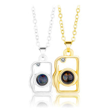 Load image into Gallery viewer, Camera BFF Couple Necklace 100 languages I Love You Projection Magnetic Necklaces
