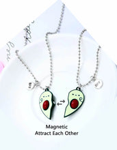 Load image into Gallery viewer, Avocado distance Magnetic Couple BFF Necklace
