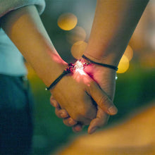 Load image into Gallery viewer, Hand in hand Glowing Close Light up Distance Off Best Friend Couples Induction Bracelet

