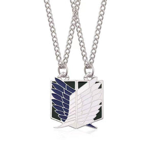 2 Stück passende Halskette „Attack on Titan Freedom Wing“ ohne Magnete
