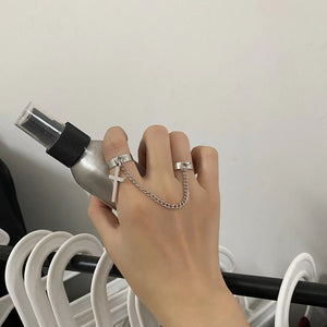 Personalisierter verstellbarer Ring mit Kettenkombination