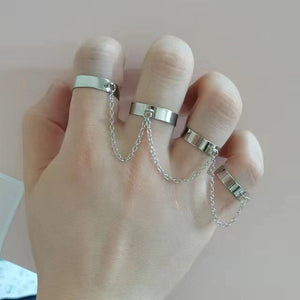 Personalized Chain Combination Adjustable Ring