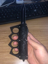 Load image into Gallery viewer, Skull Rider Knuckles Knife OTF Double Sided Blade
