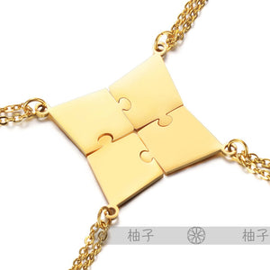 3-10 PCS/Set BFF Family Puzzle Pendant Engraved name Necklace