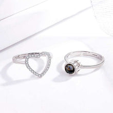 Load image into Gallery viewer, 100 language I Love You Projection Heart 2 in 1 Best friend Ring
