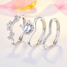 Load image into Gallery viewer, 3 in 1 Best friend Crown Diamond Ring 3BFF Rings
