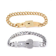 Load image into Gallery viewer, Couples 2BFFs Lock Each Others Bracelets
