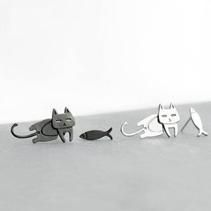 Pendientes a juego One Cat One Fish BFF
