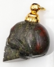 Laden Sie das Bild in den Galerie-Viewer, Natürliche Heilkristall-Parfüm-Aschebewahrer-Totenkopf-Halskette
