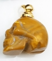 Natürliche Heilkristall-Parfüm-Aschebewahrer-Totenkopf-Halskette