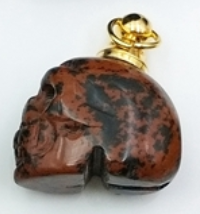 Load image into Gallery viewer, Natural Healing Crystal Perfume Ashes Keeper Skull Head Necklace
