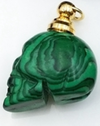 Natürliche Heilkristall-Parfüm-Aschebewahrer-Totenkopf-Halskette