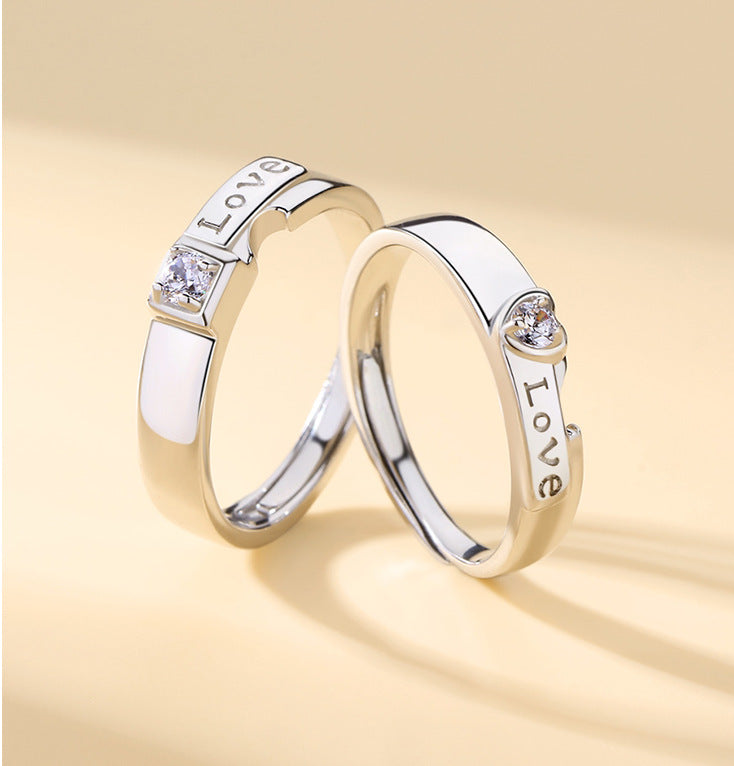2 unids/set anillos de amor para parejas BFFs