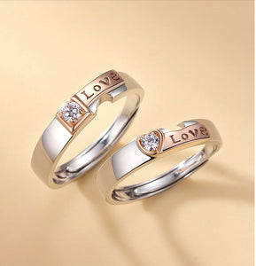 2 unids/set anillos de amor para parejas BFFs