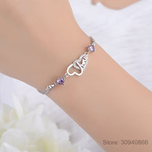 Load image into Gallery viewer, Heart Zirconia Double Layer Chain Bracelet
