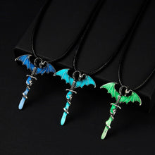 Load image into Gallery viewer, Vintage Luminous Glowing Sword Dragon Necklace
