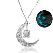 Load image into Gallery viewer, Luminous Owl Moon pendant necklaces
