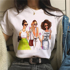Frauen Beste Freunde Mädchen T-Shirt Mädchen Sommer Casual Tops
