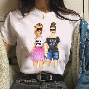 Frauen Beste Freunde Mädchen T-Shirt Mädchen Sommer Casual Tops