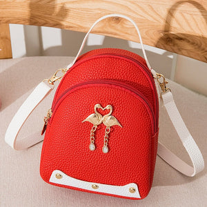 Damen-Rucksack „Little Swan“ aus einfarbigem Leder