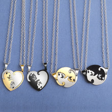 Laden Sie das Bild in den Galerie-Viewer, 2BFF Paare süße Kätzchen passende Katzen-Anhänger-Halskette
