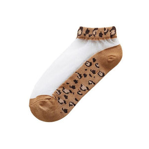 Women Socks Leopard Card Silk Socks