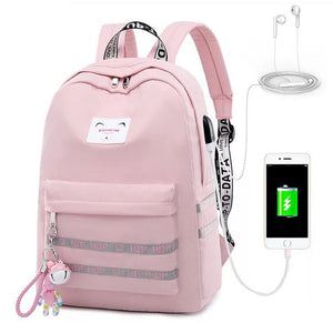 2020 Neuer USB-Rucksack für Teenager-Mädchen-Schultasche
