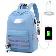 Load image into Gallery viewer, 2020 New USB Backpack For Teenage Girls School Bag
