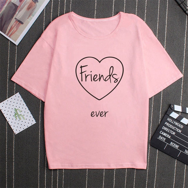 Passendes T-Shirt mit Buchstabendruck für Mädchen, Paare, Kleidung, Schwester