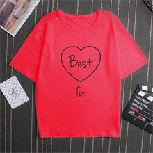 Laden Sie das Bild in den Galerie-Viewer, Passendes T-Shirt mit Buchstabendruck für Mädchen, Paare, Kleidung, Schwester
