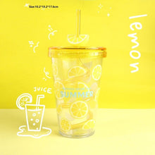 Laden Sie das Bild in den Galerie-Viewer, Doppelschicht Kunststoff Stroh Tasse Tragbare Milch Kaffeetasse Mädchen Sommer Getränke Wasserflasche Kaltes Getränk Saft Tasse Küche Trinkgeschirr
