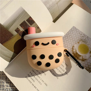 Lujo 3D Cute Pig Boba Milk tea AirPods 1 2 pro