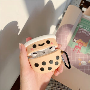 Luxus 3D Cute Pig Boba Milk Tea AirPods 1 2 Pro