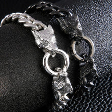Load image into Gallery viewer, Viking Wolf Head Animal Titanium Steel Bracelet
