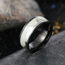 Load image into Gallery viewer, Luminous Black Tungsten Hunting Deer Ring
