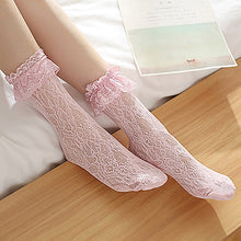 Load image into Gallery viewer, 3pair Sexy Lace Floral Socks Women Summer Mesh Socks
