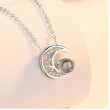 Load image into Gallery viewer, Star Moon Pendant Necklace 100 languages I love you
