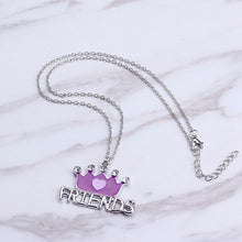 Load image into Gallery viewer, 2pcs/sets Best friends crown stitching Pendant Necklaces BFF Friendship crystal Jewelry Gifts girlfriends
