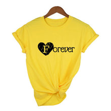 Laden Sie das Bild in den Galerie-Viewer, 1 Stück passende T-Shirts mit Buchstabenaufdruck „Best Friend Forever BFF“.
