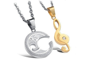 Lovers' and bestfriend Romantic Musical Notes Splicing Pendant