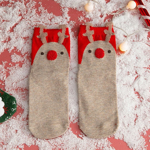 Christmas woman socks funny cartoon Santa Claus Christmas tree socks